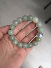 Load image into Gallery viewer, 12x10.9mm 100% Natural light green/yellow vintage style nephrite Hetian Jade bead bracelet HE94
