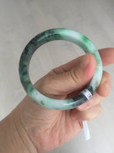 Load image into Gallery viewer, 56mm certified Type A 100% Natural sunny green/dark green/jungle green/light purple Jadeite Jade bangle AQ85-7885
