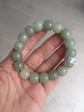 Load image into Gallery viewer, 12x10.9mm 100% Natural light green/yellow vintage style nephrite Hetian Jade bead bracelet HE94
