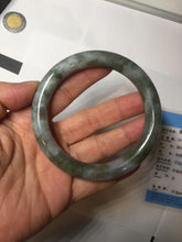 Load image into Gallery viewer, 58.4mm Certified Type A 100% Natural dark green/purple/gray round cut Jadeite Jade bangle AU24-0244
