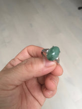 Load image into Gallery viewer, 100% natural type A green four-prong jadeite jade ring BP143
