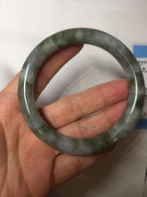 Load image into Gallery viewer, 58.4mm Certified Type A 100% Natural dark green/purple/gray round cut Jadeite Jade bangle AU24-0244
