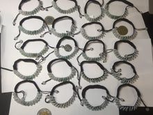 Load image into Gallery viewer, 100% natural type A green white Safety Guardian Button donut jadeite jade thread woven bracelets PD99
