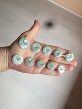 Load image into Gallery viewer, Type A 100% Natural icy light green Jadeite Jade safety Guardian ring Pendant (子母扣) AQ64
