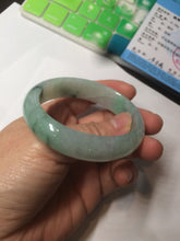 Load image into Gallery viewer, 48.5mm Certified Type A 100% Natural icy light green/white oval Jadeite Jade bangle K101-1696
