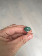 Load image into Gallery viewer, 100% natural type A green four-prong jadeite jade ring BP143
