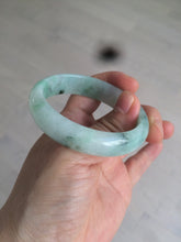 Load image into Gallery viewer, 48.5mm Certified Type A 100% Natural icy light green/white oval Jadeite Jade bangle K101-1696
