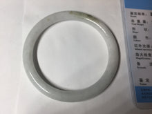 Load image into Gallery viewer, 53.5mm certified 100% natural light green white slim round cut jadeite jade bangle BL84-4680
