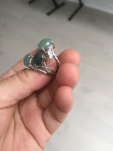 Load image into Gallery viewer, 100% natural type A icy watery green dark green four-prong jadeite jade ring group BP144
