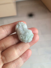 Load image into Gallery viewer, 全卖了 100% natural jadeite jade 3D PiXiu(貔貅) pendant/handhold worry stone BG48
