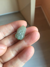 Load image into Gallery viewer, 100% natural type A icy watery jadeite jade green/white 3D PiXiu(貔貅) pendant necklace F160
