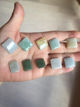 Load image into Gallery viewer, 100% Natural type A  light green/yellow square or rectangle Jadeite Jade safe and sound pendant group BP62
