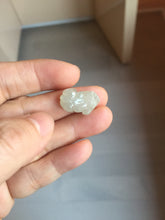 Load image into Gallery viewer, 100% natural type A icy watery jadeite jade green/white 3D PiXiu(貔貅) pendant necklace F160
