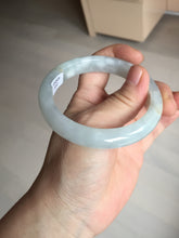 Load image into Gallery viewer, 56.5mm certified 100% natural type A white/light green ice river jadeite jade bangle AD102-5247
