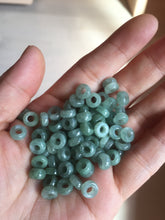 Load image into Gallery viewer, 7-7.5mm 100% Natural type A icy watery light blue/green bead jadeite Jade dangling earring group BP60 add-on items
