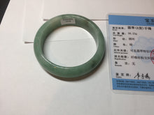 Load image into Gallery viewer, 54.9mm certified natural Type A apple green red jadeite jade bangle BN10-7078
