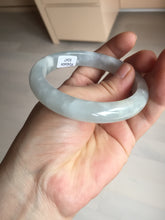 Load image into Gallery viewer, 56.5mm certified 100% natural type A white/light green ice river jadeite jade bangle AD102-5247
