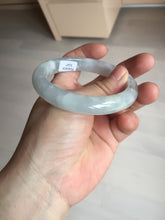 Load image into Gallery viewer, 56.5mm certified 100% natural type A white/light green ice river jadeite jade bangle AD102-5247
