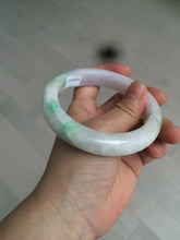 Load image into Gallery viewer, 59.5mm Certificated Type A 100% Natural white/sunny green/purple jadeite jade bangle H114-9141
