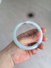 Load image into Gallery viewer, 56.7mm certified 100% natural type A light green round cut jadeite jade bangle AY67-0327
