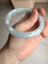 Load image into Gallery viewer, 56.5mm certified 100% natural type A white/light green ice river jadeite jade bangle AD102-5247
