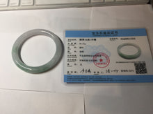 Load image into Gallery viewer, 54mm Certified Type A 100% Natural icy watery light green white round cut Guatemala Jadeite bangle AU29-1324
