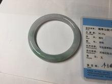 Load image into Gallery viewer, 54mm Certified Type A 100% Natural icy watery light green white round cut Guatemala Jadeite bangle AU29-1324
