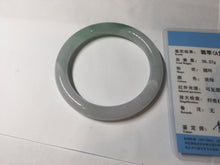 Load image into Gallery viewer, 54mm Certified Type A 100% Natural icy watery light green white round cut Guatemala Jadeite bangle AU29-1324
