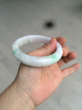 Load image into Gallery viewer, 59.5mm Certificated Type A 100% Natural white/sunny green/purple jadeite jade bangle H114-9141
