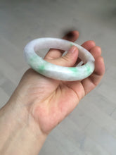 Load image into Gallery viewer, 59.5mm Certificated Type A 100% Natural white/sunny green/purple jadeite jade bangle H114-9141
