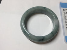 Load image into Gallery viewer, 53mm certified 100% natural Type A green white with green floating flowers chubby jadeite bangle PB241-9548

