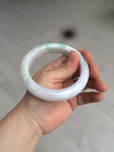 Load image into Gallery viewer, 59.5mm Certificated Type A 100% Natural white/sunny green/purple jadeite jade bangle H114-9141
