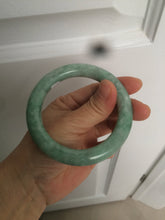 Load image into Gallery viewer, 55mm Certified type A 100% Natural green/white round cut Jadeite bangle BF79-4490
