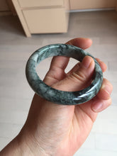Load image into Gallery viewer, 56mm Certified Type A 100% Natural dark green blue The vines of time Jadeite Jade bangle PA61-5319
