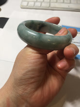 Load image into Gallery viewer, 53mm certified 100% natural Type A green white with green floating flowers chubby jadeite bangle PB241-9548
