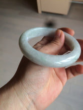 Load image into Gallery viewer, 58.3mm Certified 100% natural Type A light green/white chubby jadeite jade bangle BF78-4501
