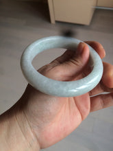 Load image into Gallery viewer, 58.3mm Certified 100% natural Type A light green/white chubby jadeite jade bangle BF78-4501
