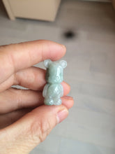 Load image into Gallery viewer, Type A 100% Natural light green jadeite jade cute baby bear pendant BG44
