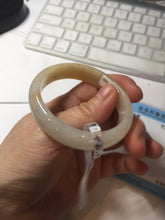 Load image into Gallery viewer, 47.5mm certified 100% natural Type A icy watery light green yellow white oval jadeite jade bangle PC18-6668
