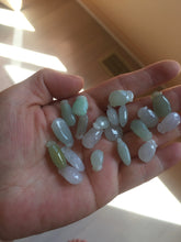 Load image into Gallery viewer, 100% natural type An icy watery light purple green white blessed melon 福瓜) Jadeite Jade pendant group BP58
