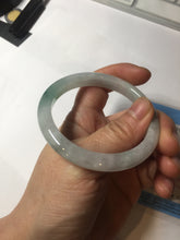 Load image into Gallery viewer, 52.8mm Certificated 100% natural type A sunny green/white jadeite jade bangle AU30-1325
