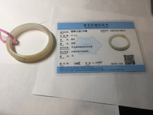 Load image into Gallery viewer, 51mm certified 100% natural Type A icy watery light green yellow white oval jadeite jade bangle PC19-6672
