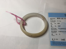 Load image into Gallery viewer, 51mm certified 100% natural Type A icy watery light green yellow white oval jadeite jade bangle PC19-6672
