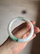 Load image into Gallery viewer, 57mm Certificated Type A 100% Natural white/sunny green/purple jadeite jade bangle C90-9145
