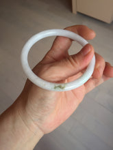 Load image into Gallery viewer, 60mm certified 100% natural white slim round cut jadeite jade bangle BL88-4665
