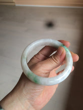 Load image into Gallery viewer, 57mm Certificated Type A 100% Natural white/sunny green/purple jadeite jade bangle C90-9145
