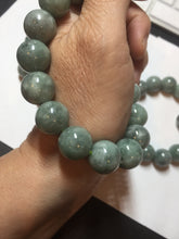 Load image into Gallery viewer, 13mm 100% natural type A dark green gray jadeite jade beads bracelet group BP146
