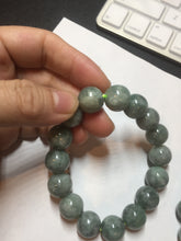 Load image into Gallery viewer, 13mm 100% natural type A dark green gray jadeite jade beads bracelet group BP146
