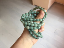 Load image into Gallery viewer, 9.8x8mm 100% natural type A light green blue olive(Lulutong) jadeite beads bracelet group Bp188
