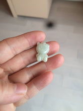 Load image into Gallery viewer, Type A 100% Natural light green jadeite jade cat kitty pendant BG43
